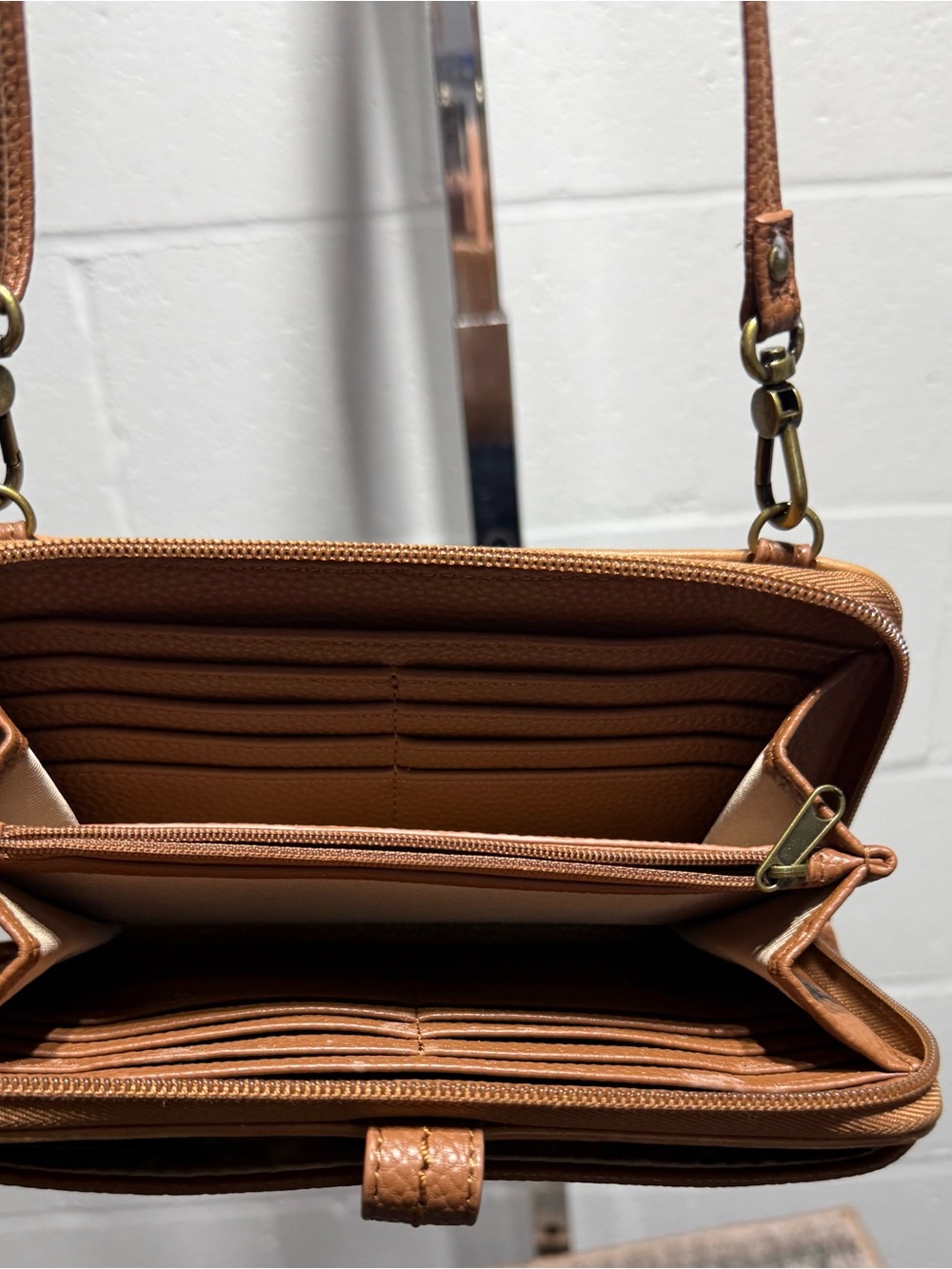 The Sak Iris Embossed Leather Wallet in Cognac Brown - Picture 6 of 7